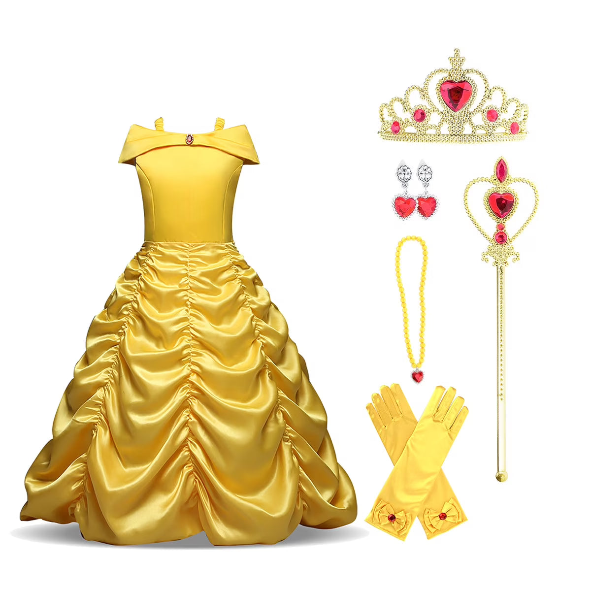 Girls Princess Costume Dress | Ruched Ball Gown Party Wear