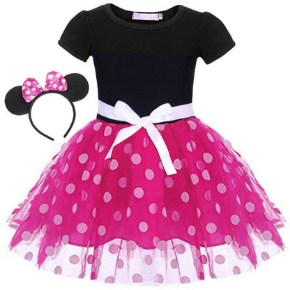 Girls Polka Dot Party Dress | Headband Costume Dress