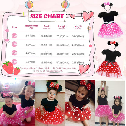 Girls Polka Dot Party Dress | Headband Costume Dress