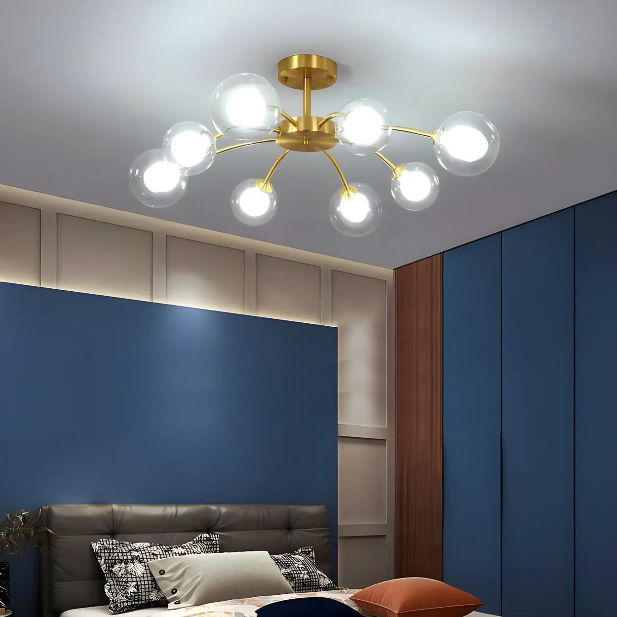 Industrial Globe Chandelier Light | Multi Arm Ceiling Light Interior Lighting-Ceiling Light-Sasha Sydney
