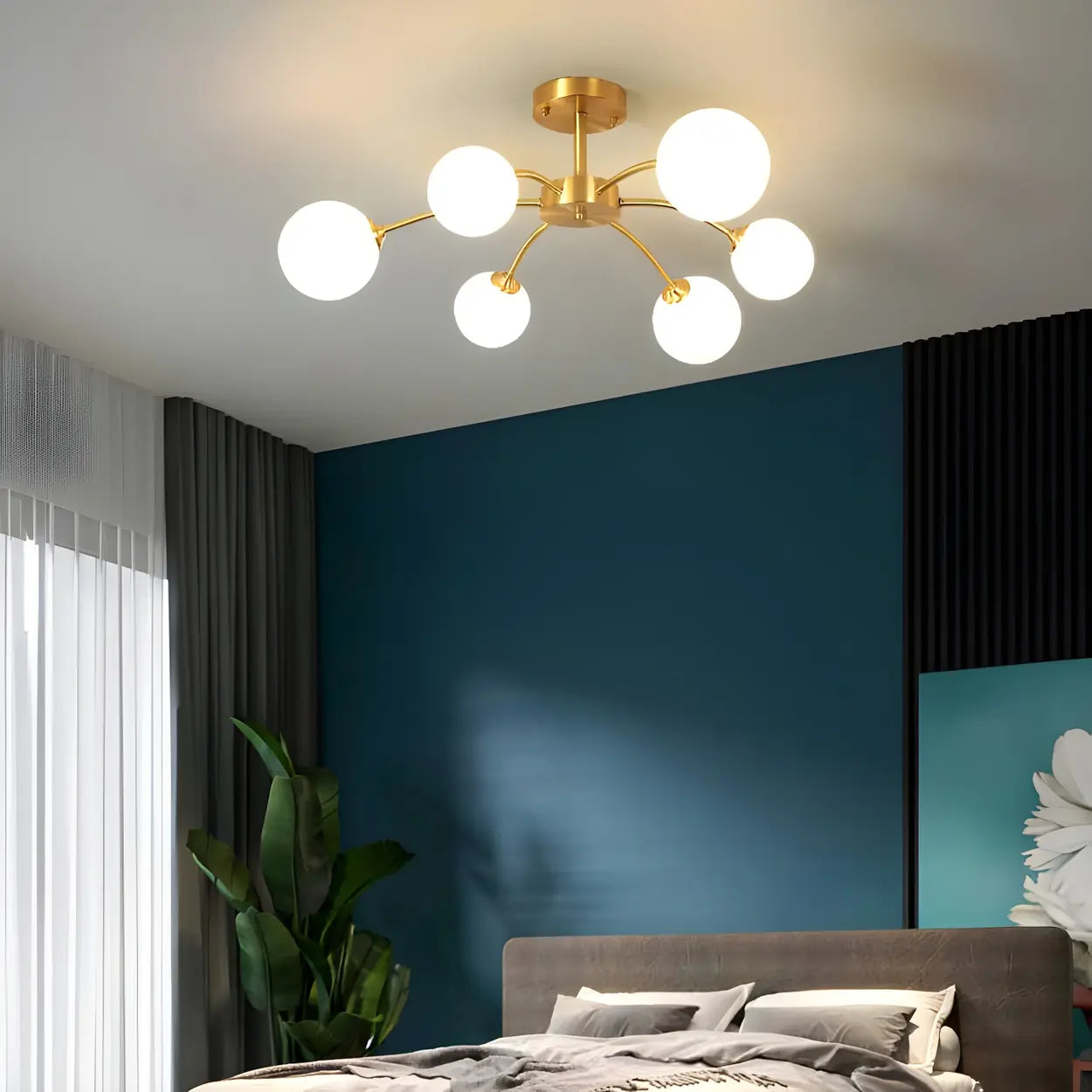 Industrial Globe Chandelier Light | Multi Arm Ceiling Light Interior Lighting-Ceiling Light-Sasha Sydney