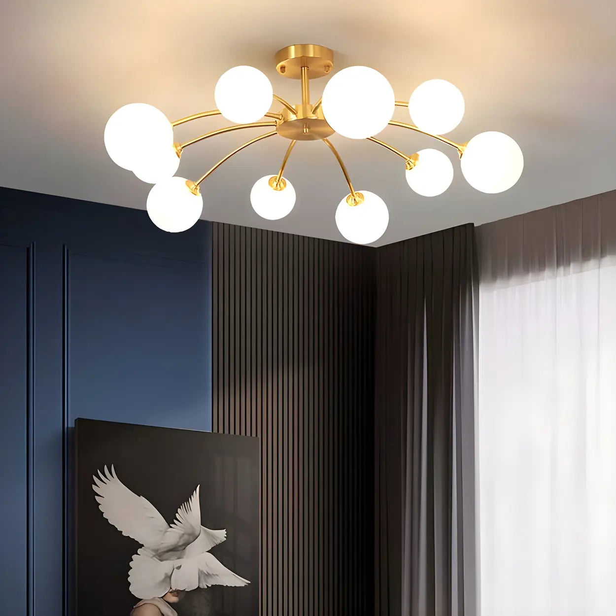 Industrial Globe Chandelier Light | Multi Arm Ceiling Light Interior Lighting-Ceiling Light-Sasha Sydney