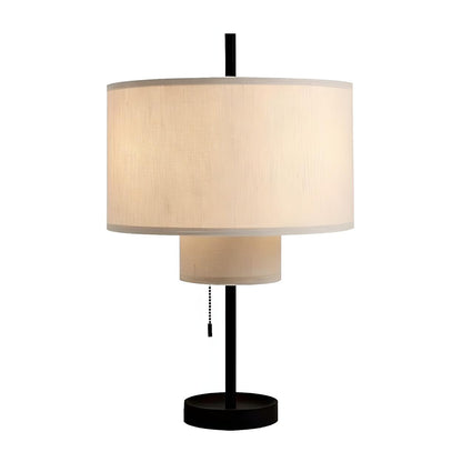 Japandi Drum Shade Table Lamp | Cylindrical Shade Table Light Interior Lighting-Table Lamp-Sasha Sydney
