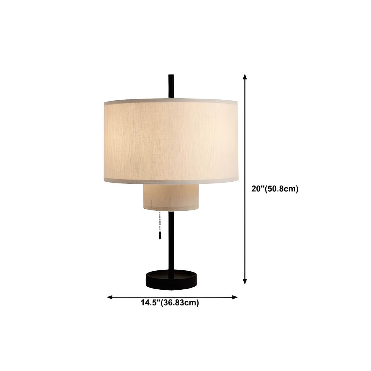Japandi Drum Shade Table Lamp | Cylindrical Shade Table Light Interior Lighting-Table Lamp-Sasha Sydney