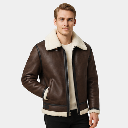 Men's Leather Aviator Jacket | Genuine Leather | Classic Design | Casual Outerwear for Men - Image 4