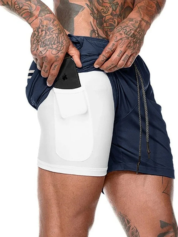 Men's Camo Sports Shorts | Towel Loop Phone Pocket Gym Running-Men Shorts-Sasha Sydney