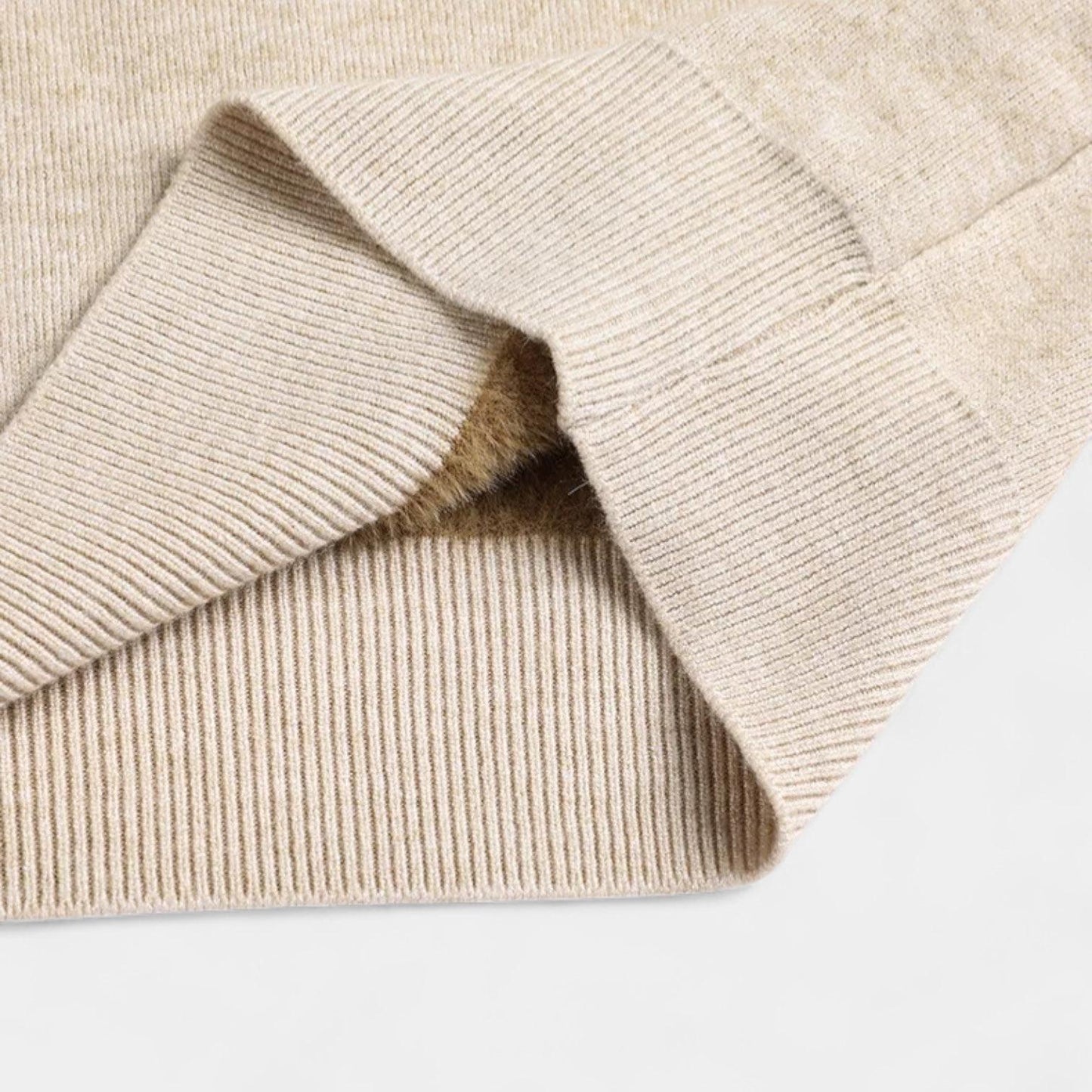 Men's Merino Wool Mock Neck Knit Jumper with Ribbed Trims for Casual Wear - Image 7