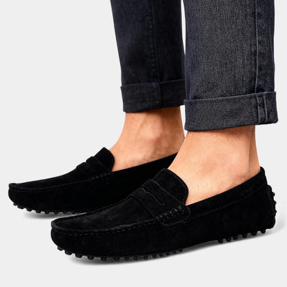 Men's Suede Driving Loafers - Casual Slip-On Shoes for Everyday Wear