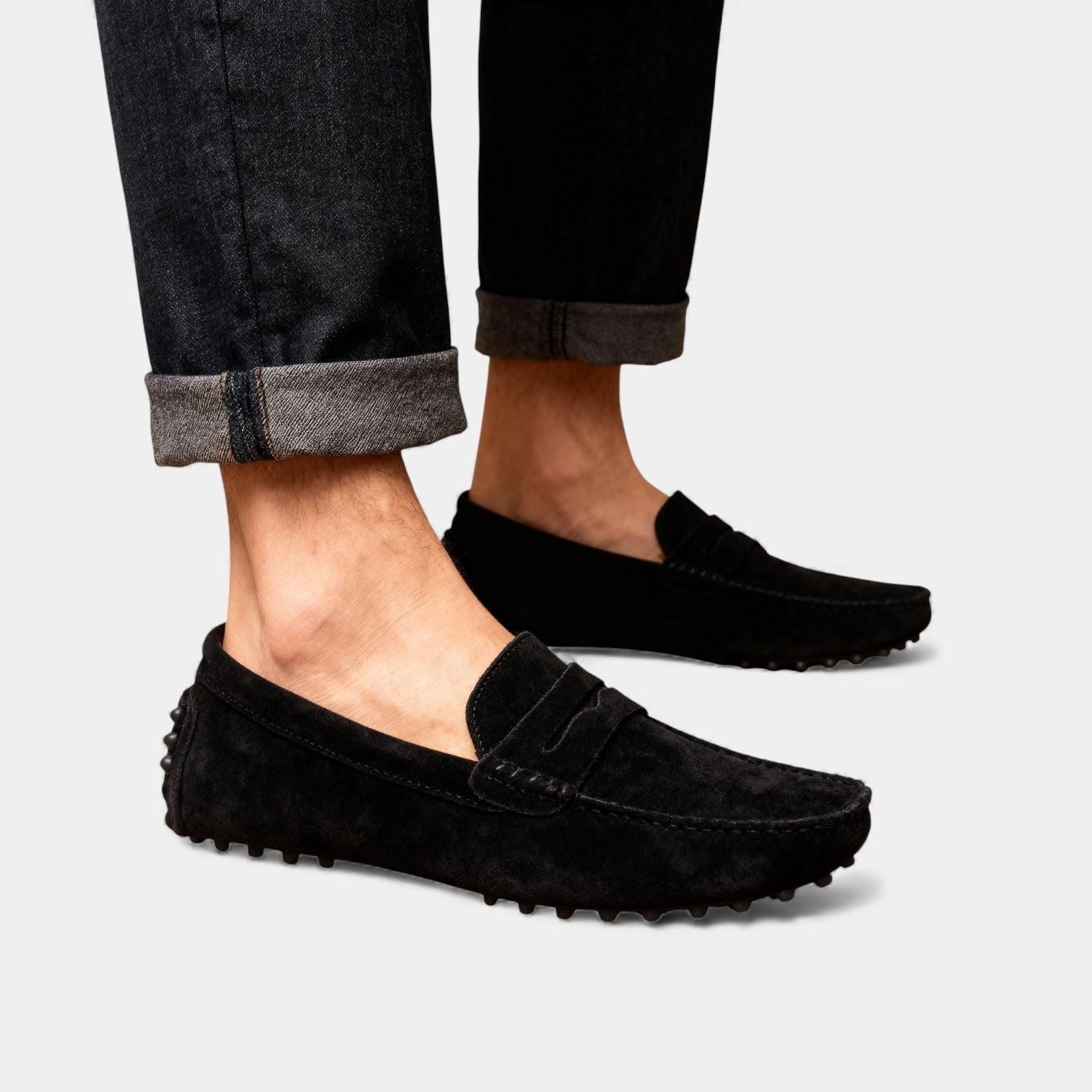 Men's Suede Driving Loafers - Casual Slip-On Shoes for Everyday Wear - Image 2