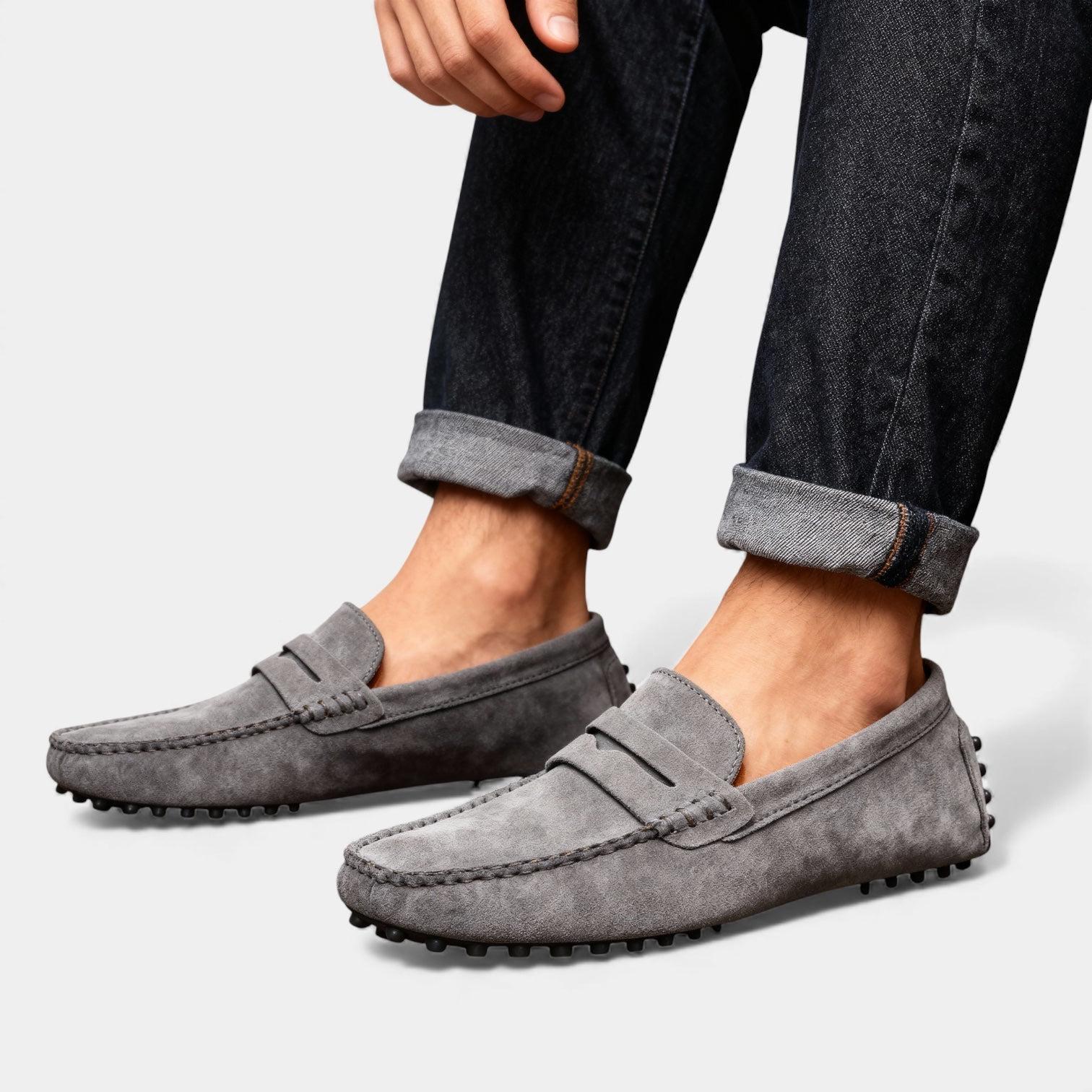 Men's Suede Driving Loafers - Casual Slip-On Shoes for Everyday Wear - Image 3