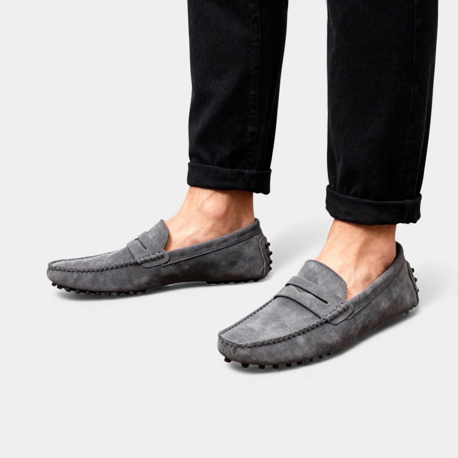 Men's Suede Driving Loafers - Casual Slip-On Shoes for Everyday Wear - Image 4