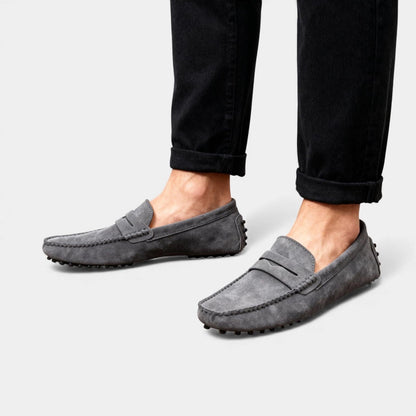 Men's Suede Driving Loafers - Casual Slip-On Shoes for Everyday Wear - Image 4