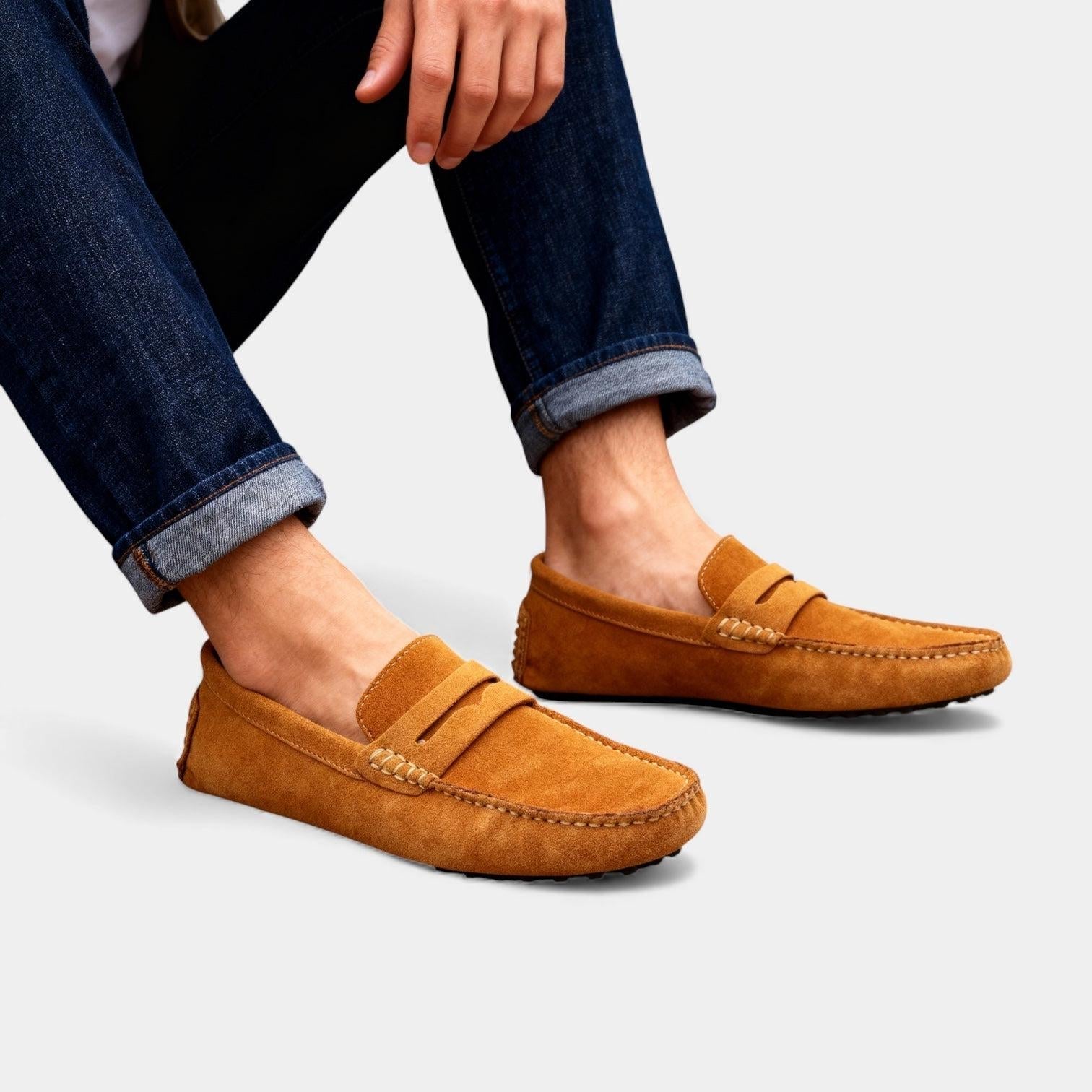 Men's Suede Driving Loafers - Casual Slip-On Shoes for Everyday Wear - Image 6