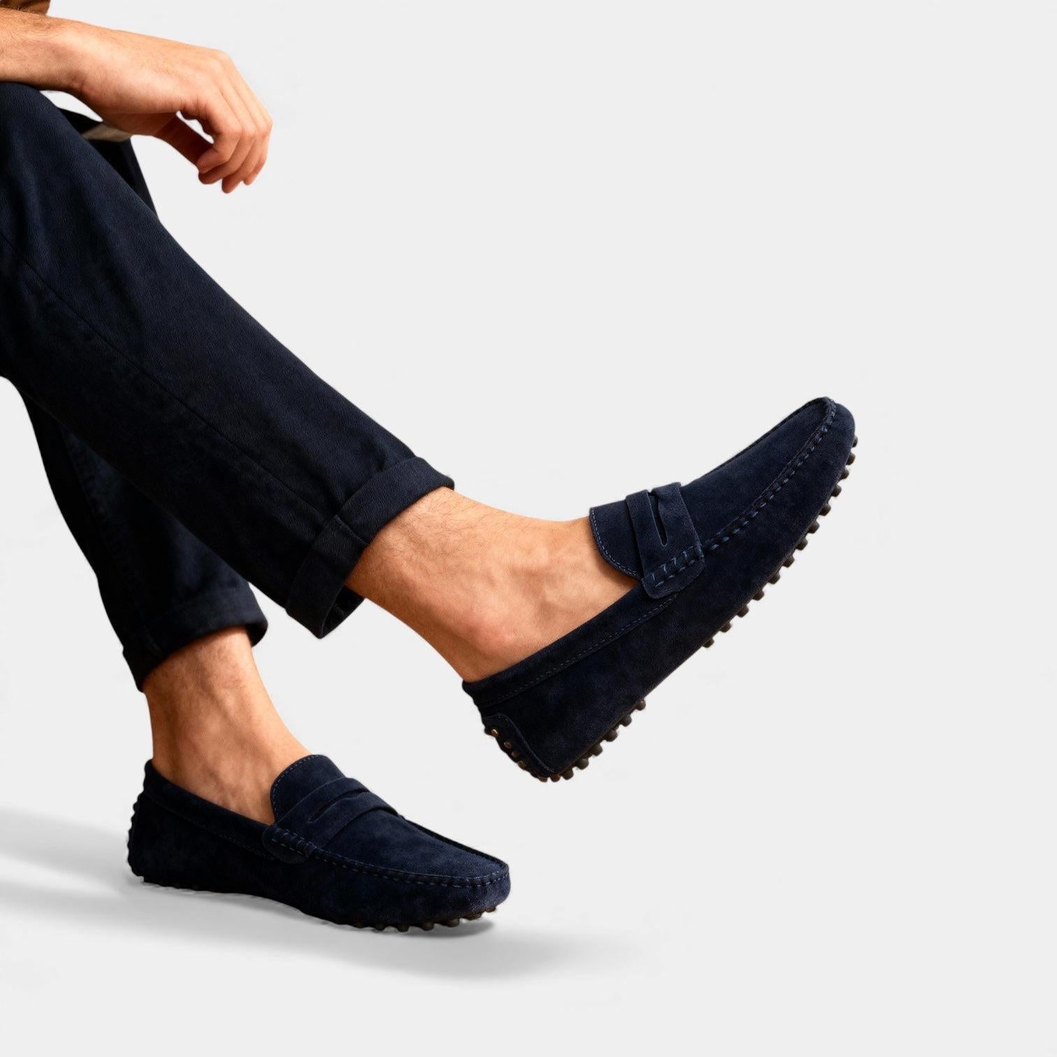 Men's Suede Driving Loafers - Casual Slip-On Shoes for Everyday Wear - Image 8