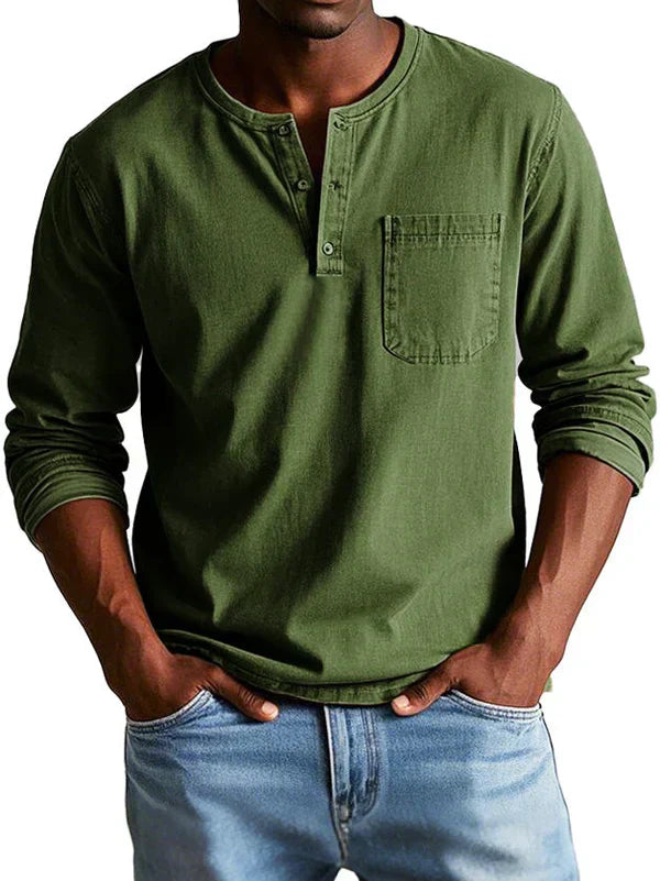 Philipp | Men’s Casual Long-Sleeve Henley Shirt - Image 2