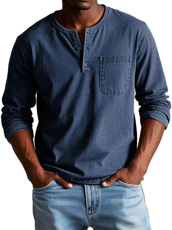 Philipp | Men’s Casual Long-Sleeve Henley Shirt - Image 3