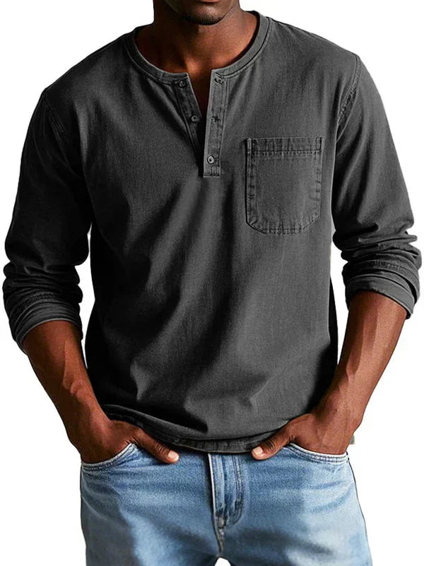 Philipp | Men’s Casual Long-Sleeve Henley Shirt - Image 5