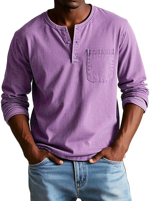 Philipp | Men’s Casual Long-Sleeve Henley Shirt - Image 8