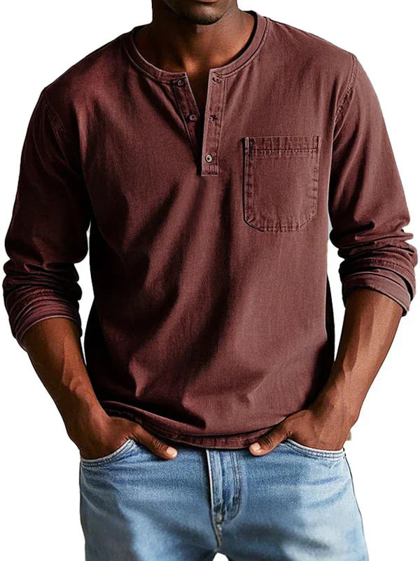 Philipp | Men’s Casual Long-Sleeve Henley Shirt - Image 9