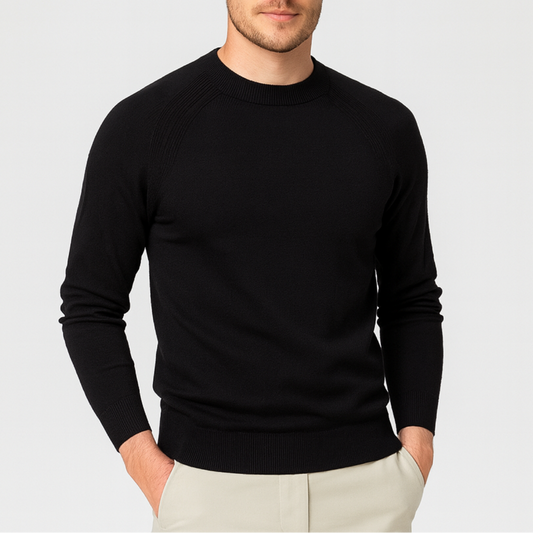 Men's Plain Jumper | Crew Neck Long Sleeve Smart Casual Wear-Men Sweater-Sasha Sydney