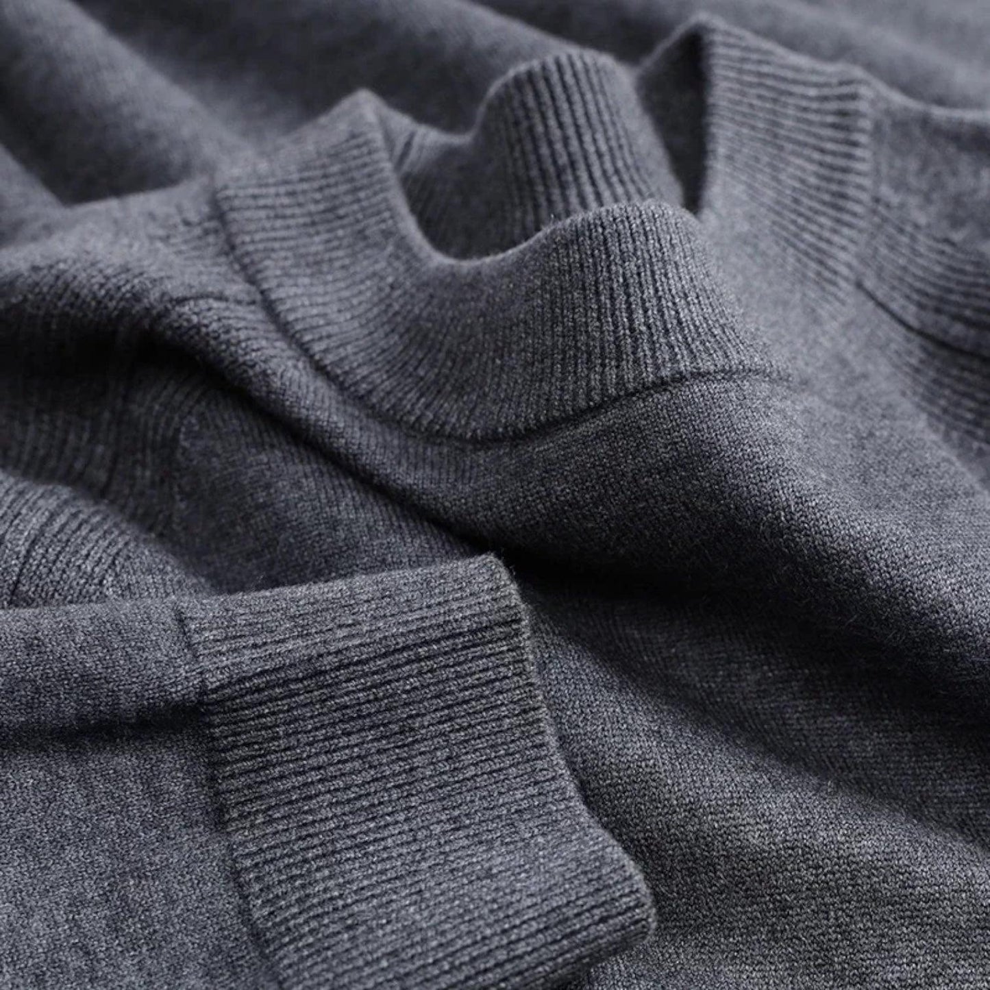 Men's Merino Wool Mock Neck Sweater - Raglan Sleeve Knit Jumper for Casual Wear - Image 3