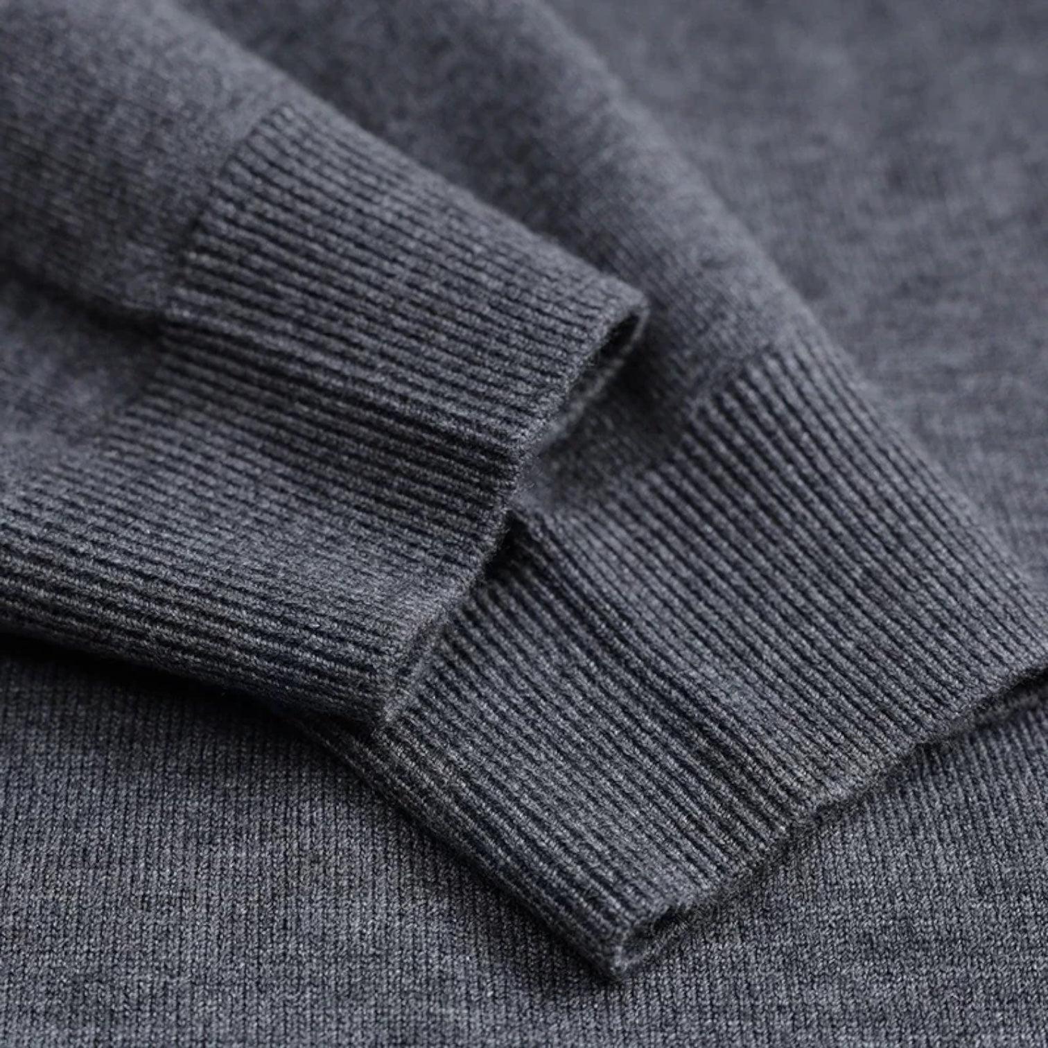 Men's Merino Wool Mock Neck Sweater - Raglan Sleeve Knit Jumper for Casual Wear - Image 4