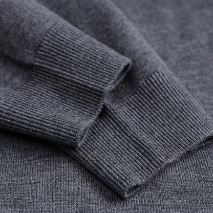 Men's Merino Wool Mock Neck Sweater - Raglan Sleeve Knit Jumper for Casual Wear - Image 4