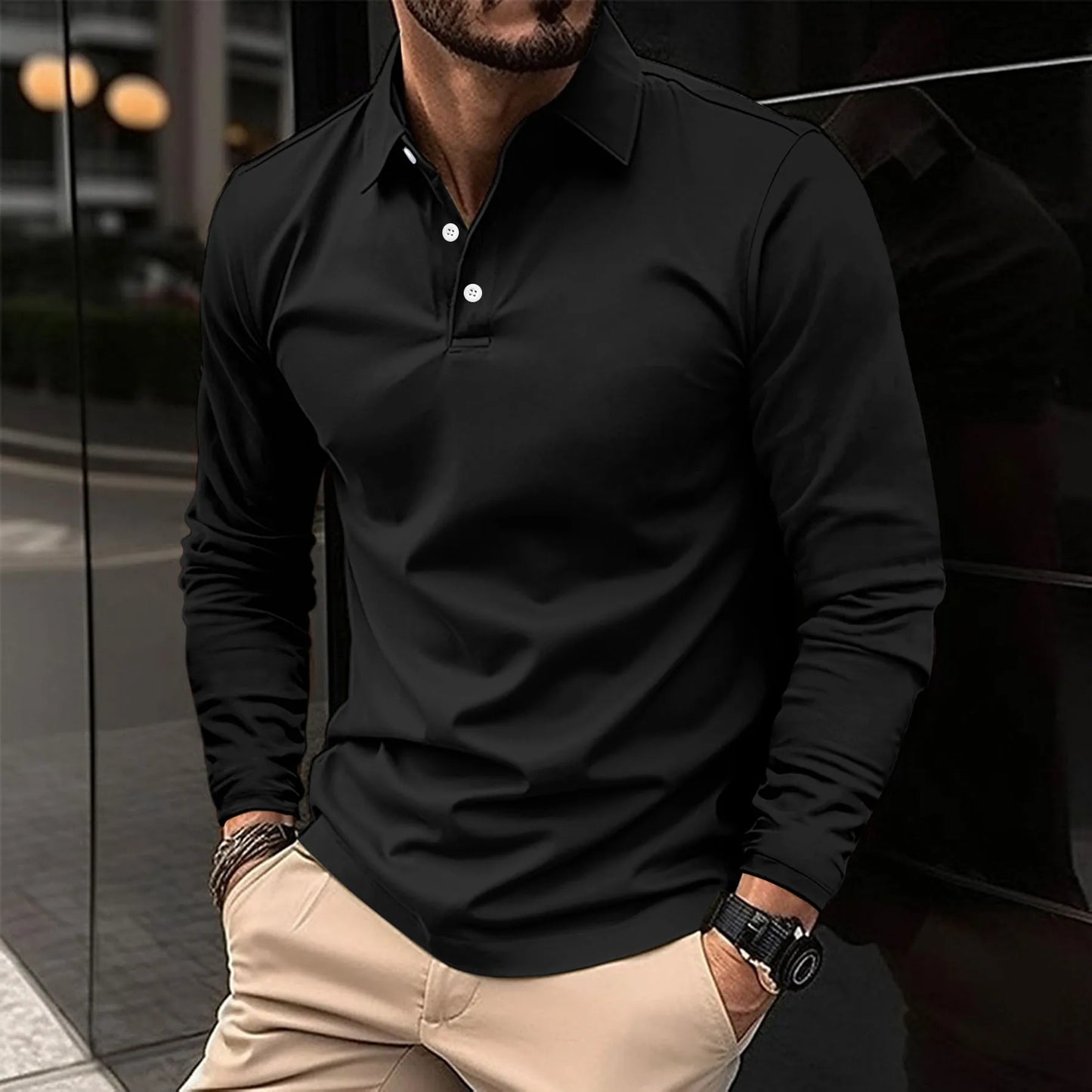 Gideon | Klassisches Langarm-Poloshirt - Image 4