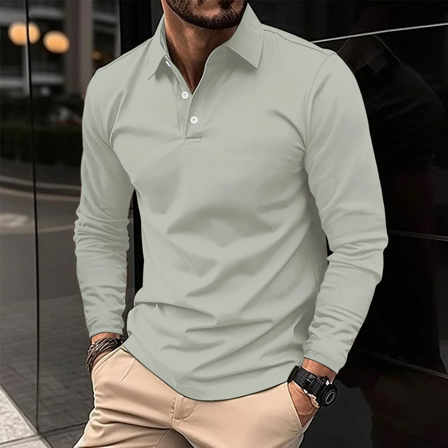 Gideon | Klassisches Langarm-Poloshirt - Image 5