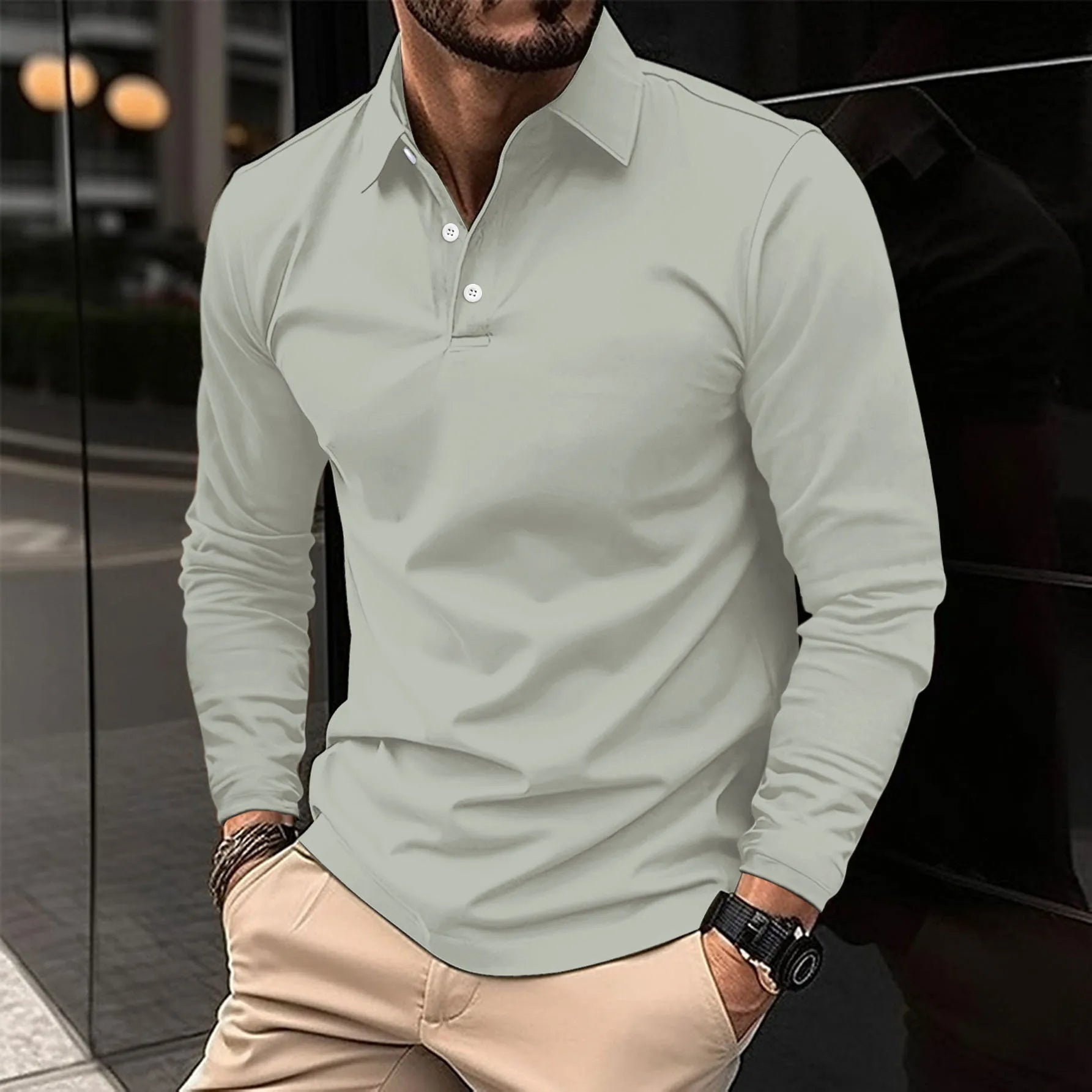 Gideon | Klassisches Langarm-Poloshirt - Image 5