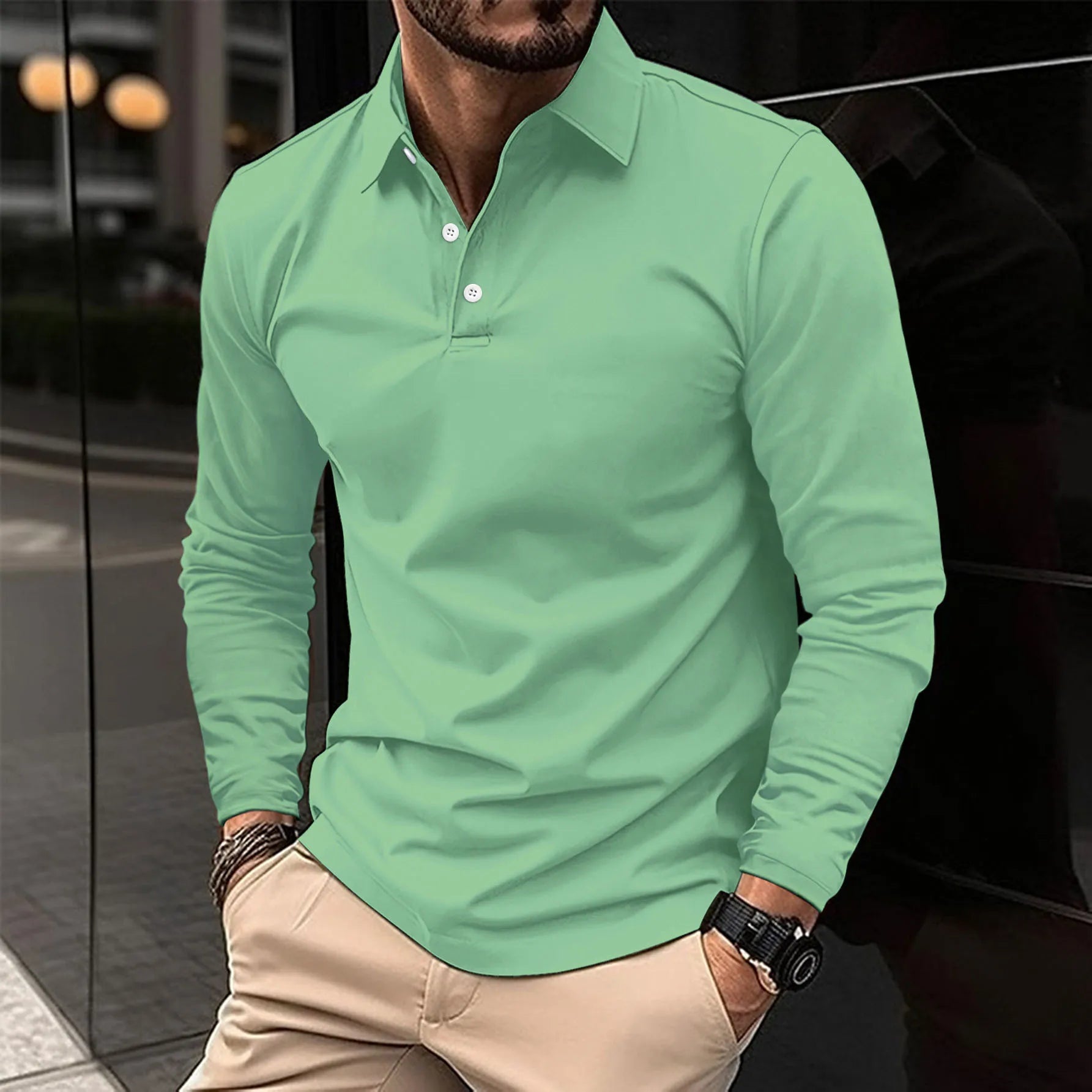 Gideon | Klassisches Langarm-Poloshirt - Image 8