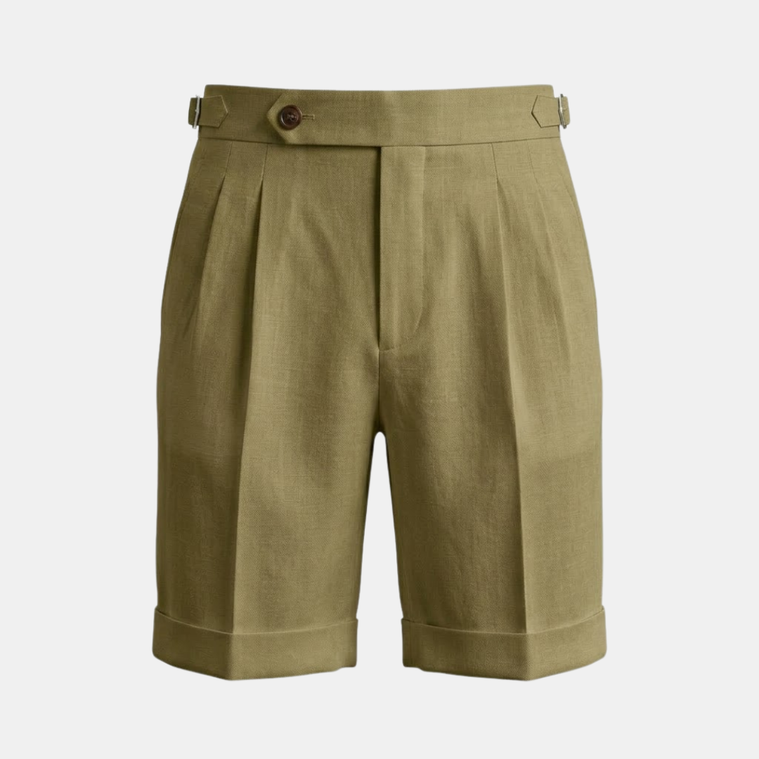 High Waist Pleated Tailored Shorts for Men - Stylish Summer Casual Wear - Image 6