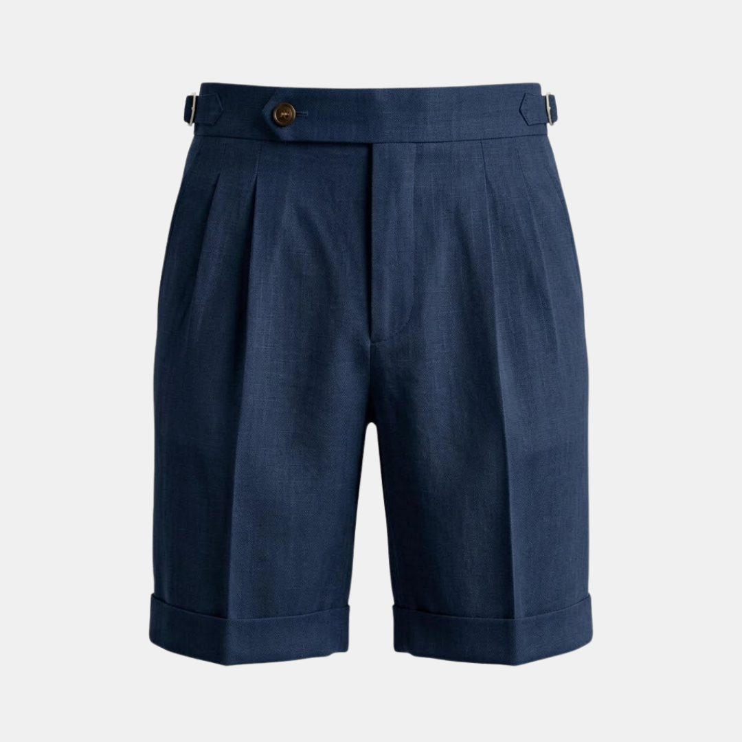 High Waist Pleated Tailored Shorts for Men - Stylish Summer Casual Wear - Image 7