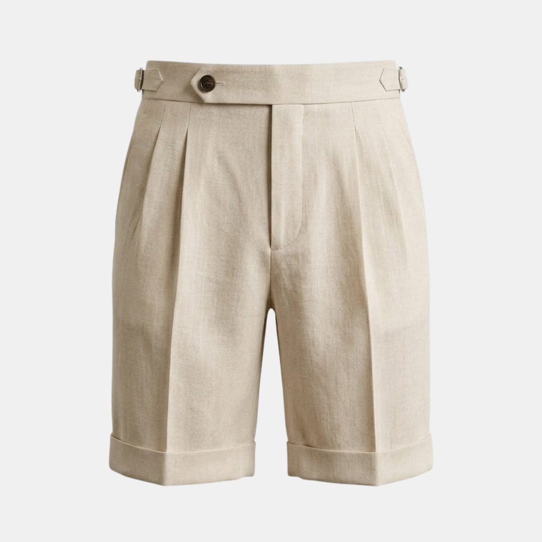 High Waist Pleated Tailored Shorts for Men - Stylish Summer Casual Wear - Image 8