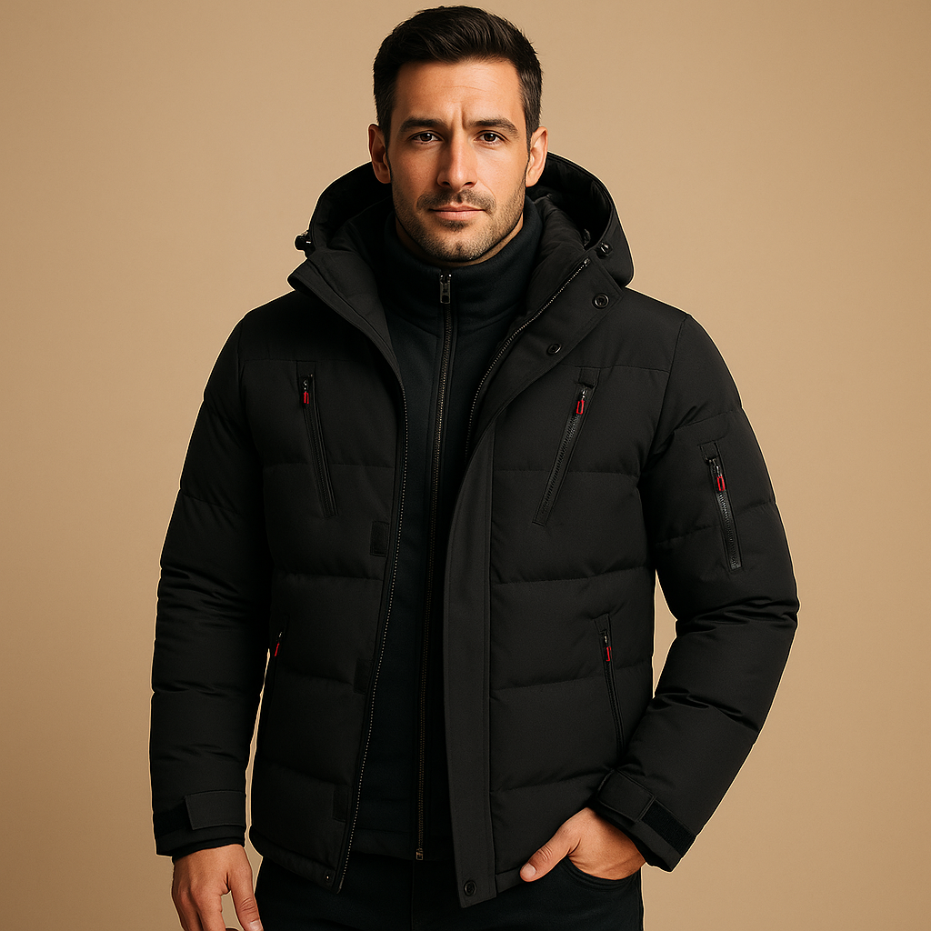 Klaus | Men’s Rugged Thick Winter Jacket with Zipper - Image 3