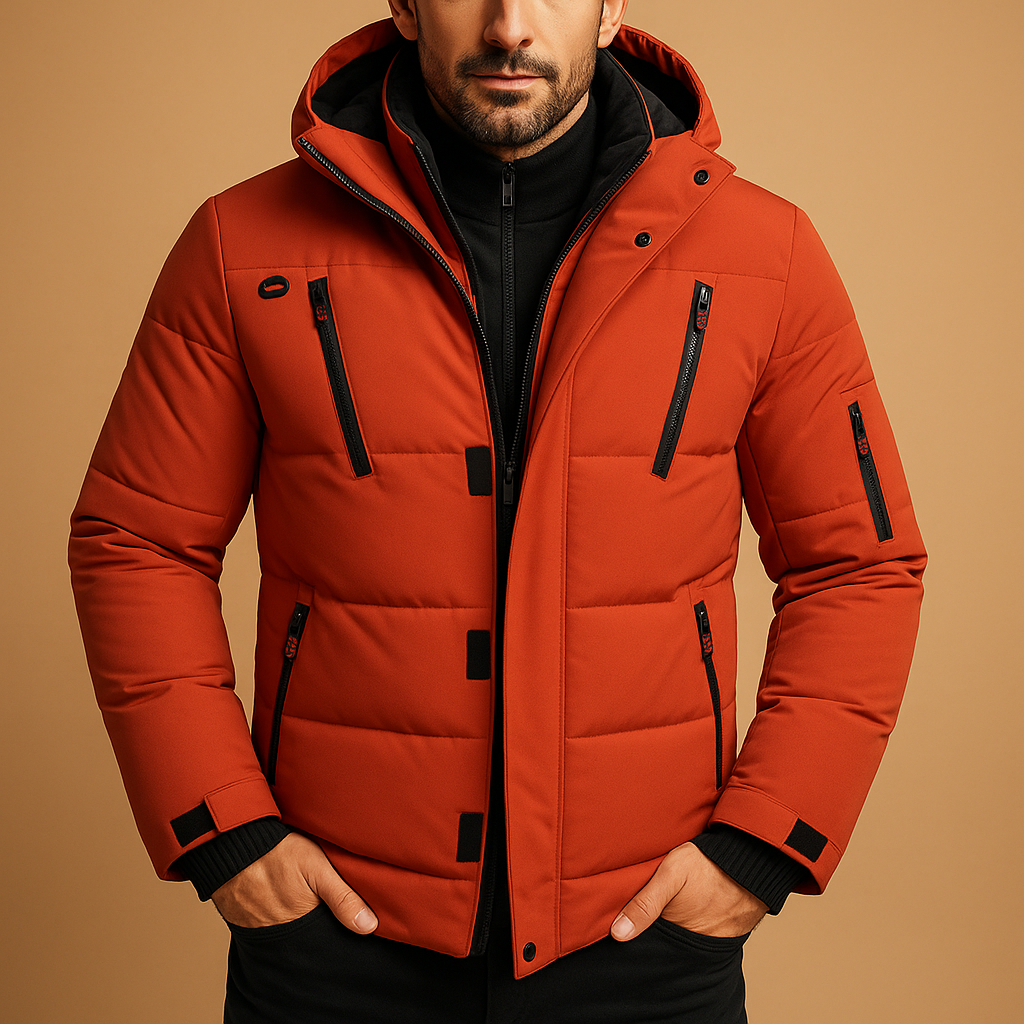 Klaus | Men’s Rugged Thick Winter Jacket with Zipper - Image 4
