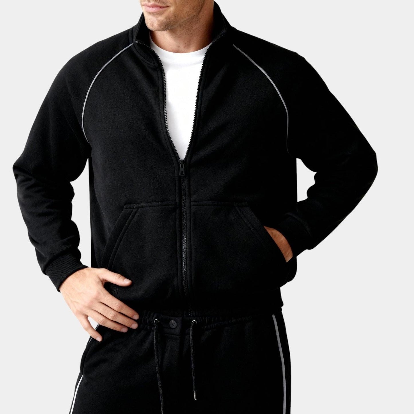 Men's Premium Zip Jacket and Slim Joggers Tracksuit Set for Activewear and Casual Outfits - Image 10