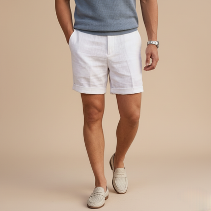 Men's Lightweight Cotton Linen Blend Shorts for Casual Summer Wear