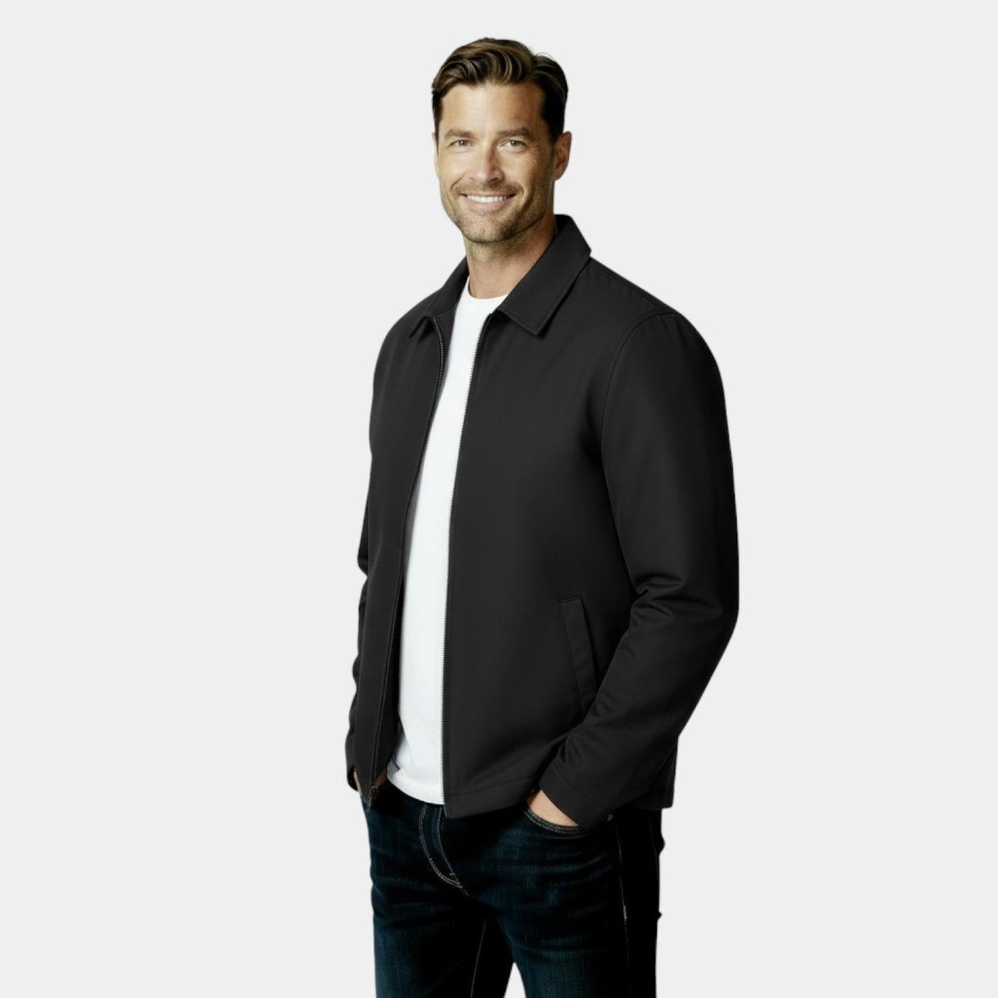 Men's Lightweight Harrington Jacket - Windbreaker Style for Casual Wear - Versatile Outerwear in Multiple Colors - Image 2