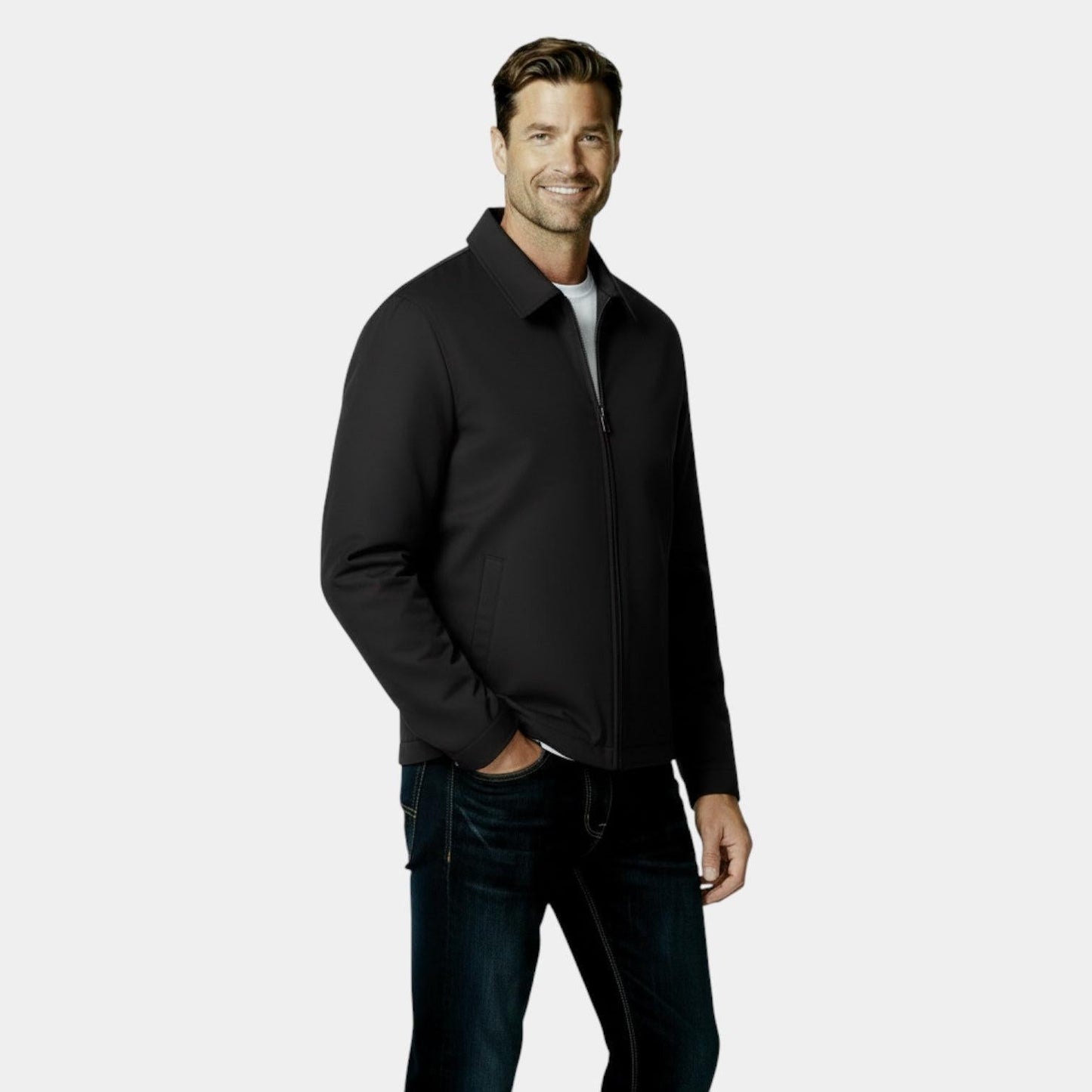 Men's Lightweight Harrington Jacket - Windbreaker Style for Casual Wear - Versatile Outerwear in Multiple Colors - Image 3