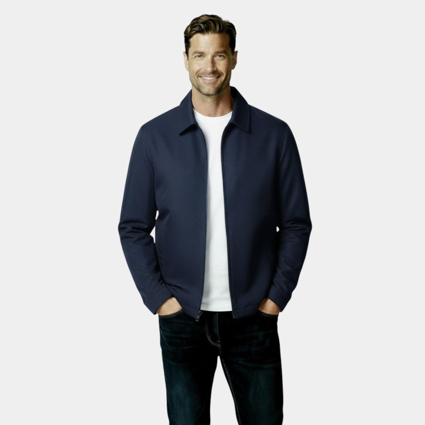 Men's Lightweight Harrington Jacket - Windbreaker Style for Casual Wear - Versatile Outerwear in Multiple Colors - Image 4