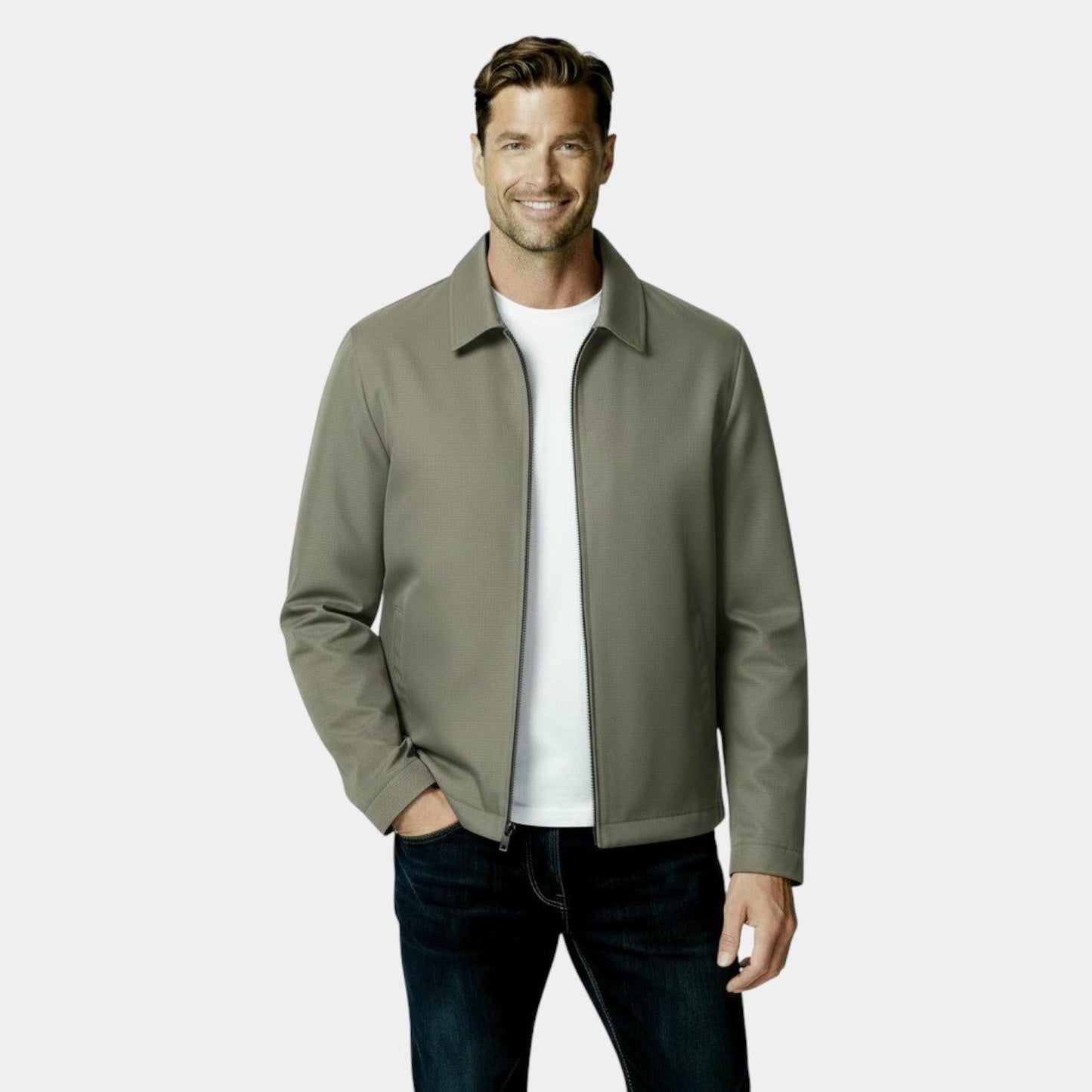 Men's Lightweight Harrington Jacket - Windbreaker Style for Casual Wear - Versatile Outerwear in Multiple Colors - Image 10