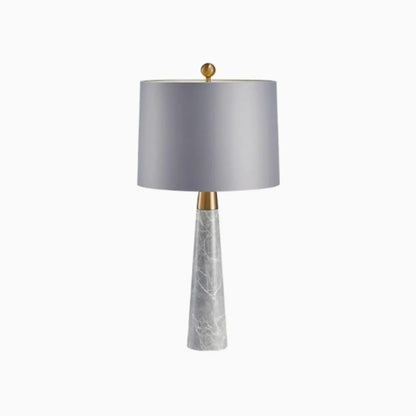Minimalist Marble Effect Table Lamp | Drum Shade Table Light Interior Lighting-Table Lamp-Sasha Sydney