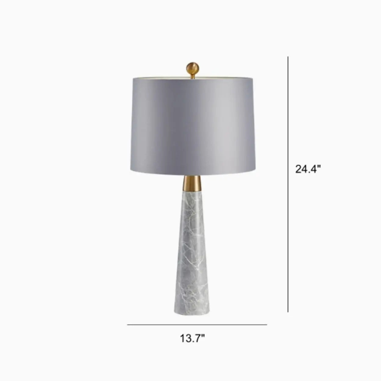 Minimalist Marble Effect Table Lamp | Drum Shade Table Light Interior Lighting-Table Lamp-Sasha Sydney
