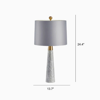 Minimalist Marble Effect Table Lamp | Drum Shade Table Light Interior Lighting-Table Lamp-Sasha Sydney