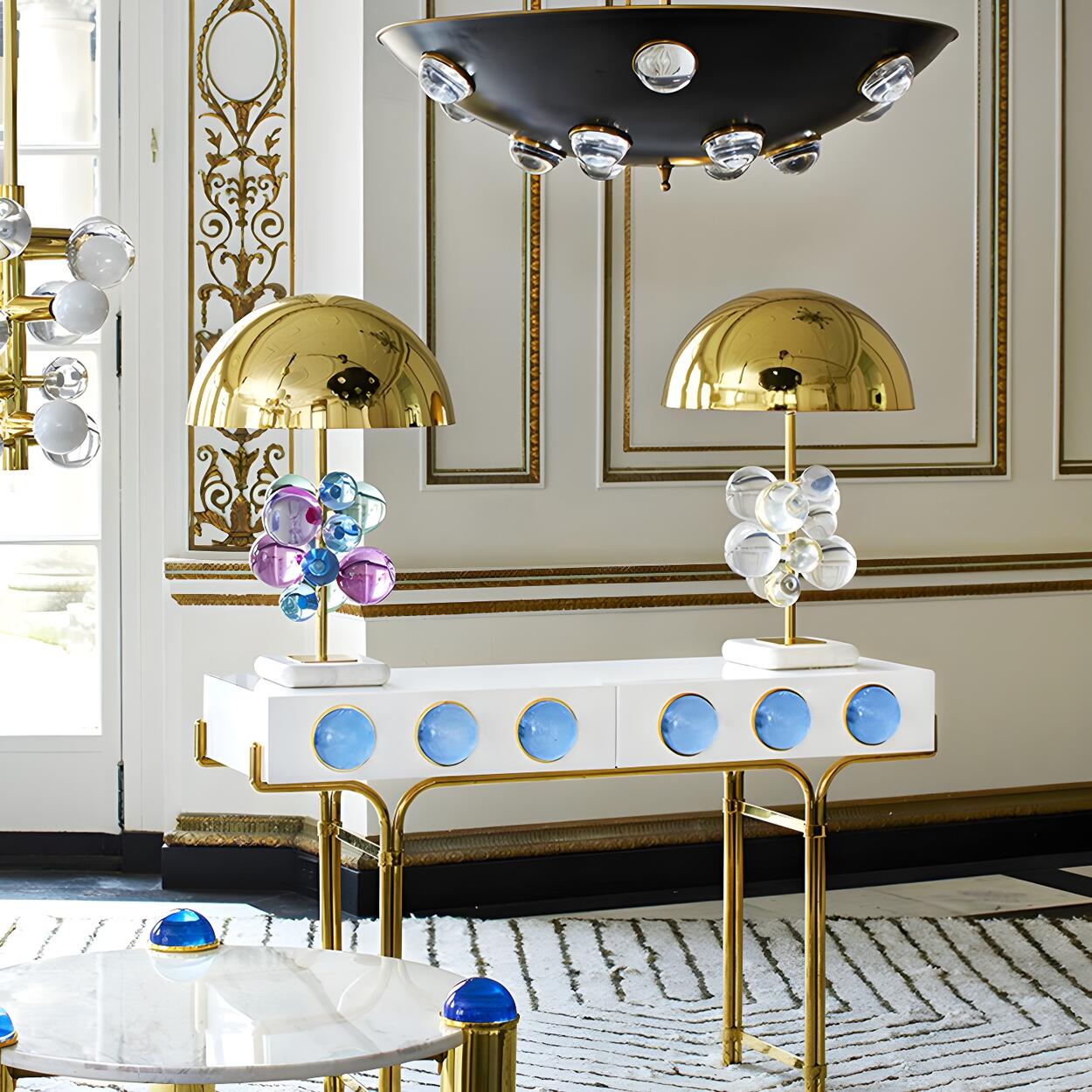 Modern Bubble Table Lamp | Dome Shade Glass Sphere Interior Lighting-Table Lamp-Sasha Sydney