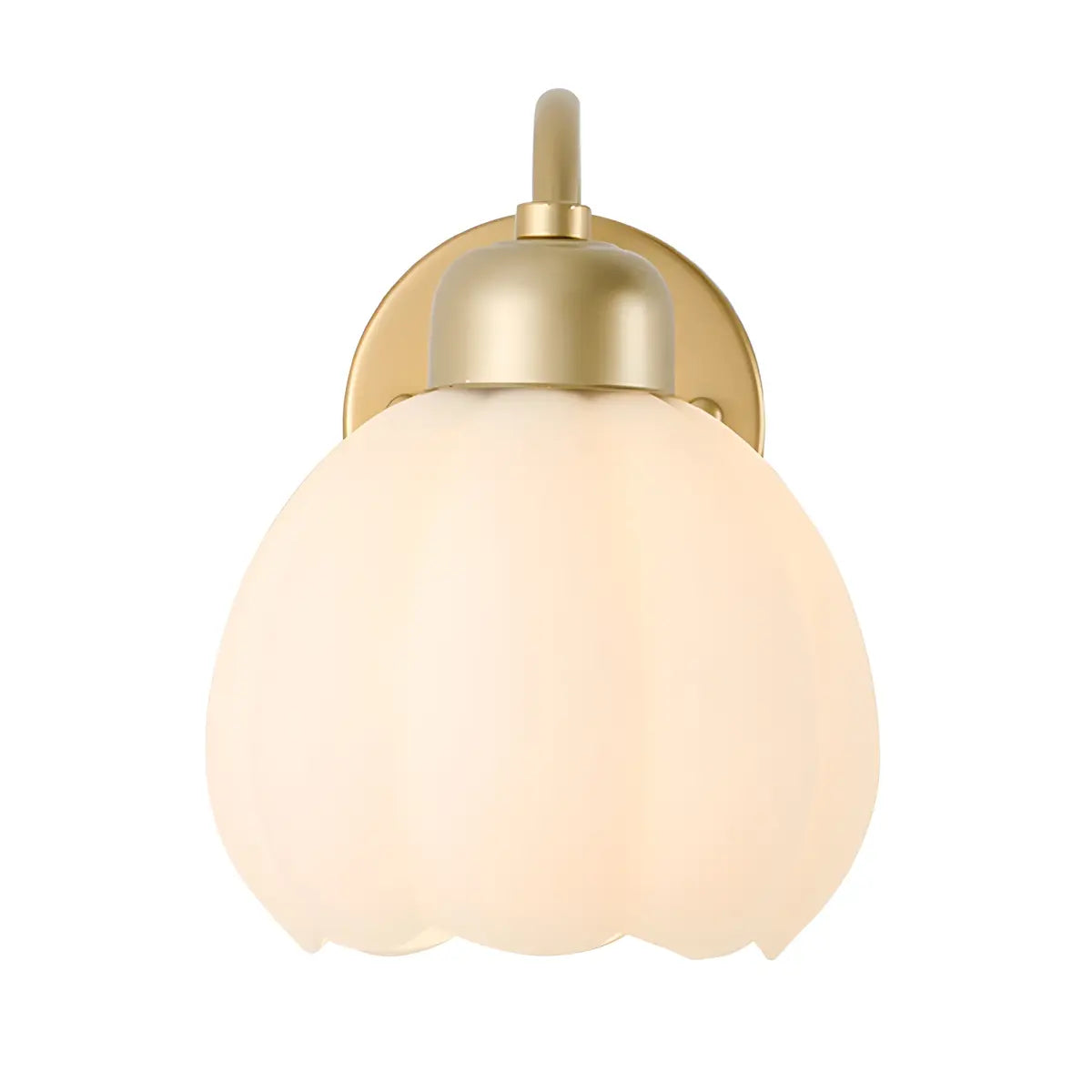 Modern Flower Shade Wall Lamp | Curved Arm Wall Light Interior Lighting-Wall Lamp-Sasha Sydney