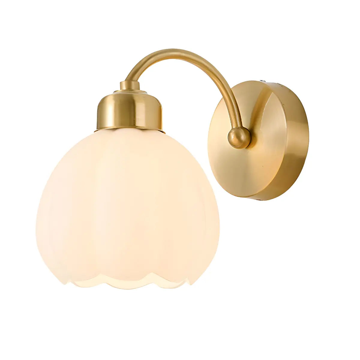 Modern Flower Shade Wall Lamp | Curved Arm Wall Light Interior Lighting-Wall Lamp-Sasha Sydney