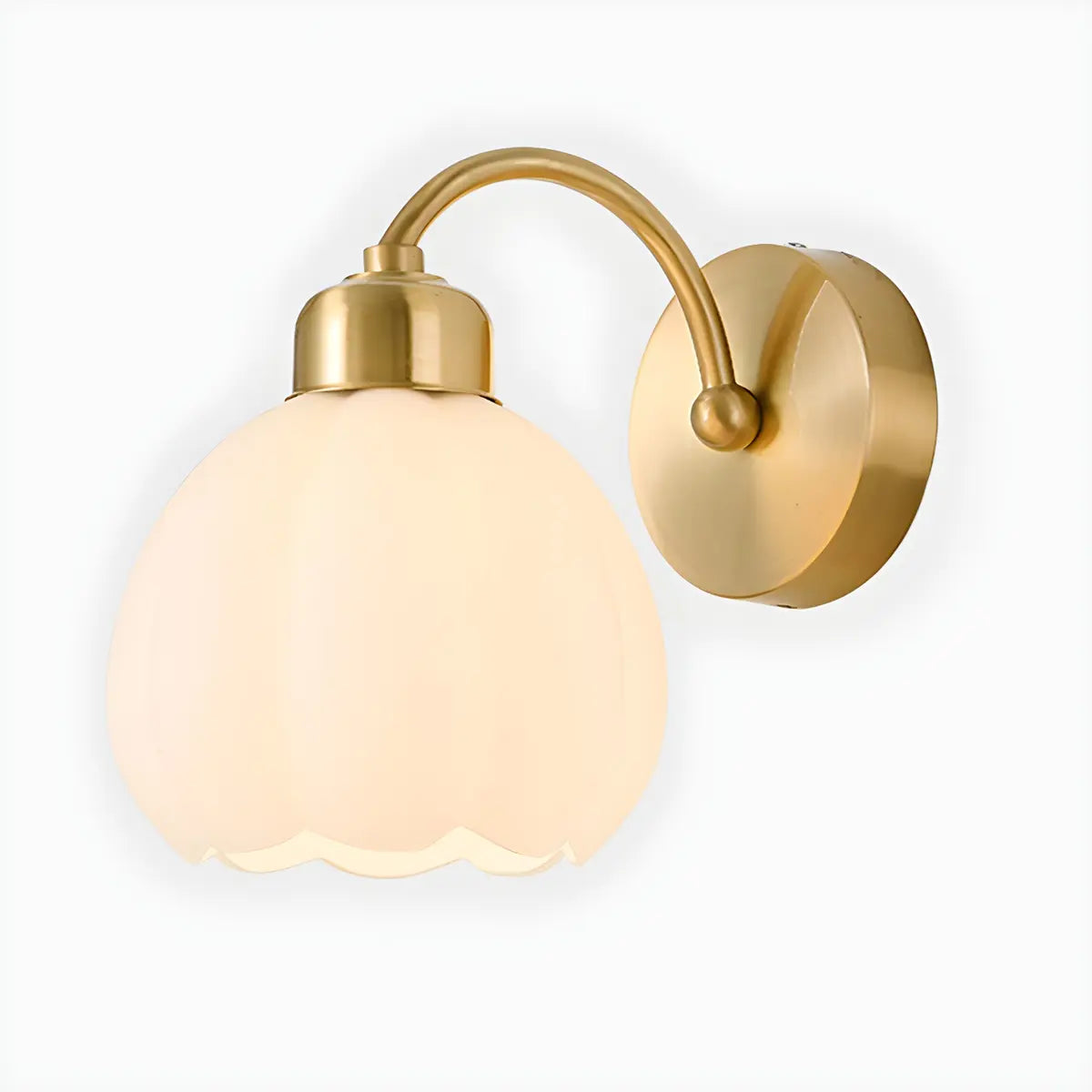 Modern Flower Shade Wall Lamp | Curved Arm Wall Light Interior Lighting-Wall Lamp-Sasha Sydney