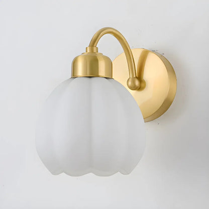 Modern Flower Shade Wall Lamp | Curved Arm Wall Light Interior Lighting-Wall Lamp-Sasha Sydney